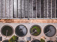 Aerial photo of water treatment plant